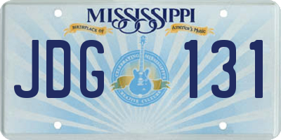 MS license plate JDG131