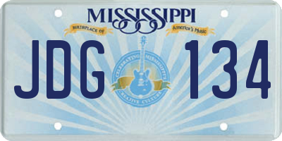 MS license plate JDG134