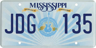 MS license plate JDG135
