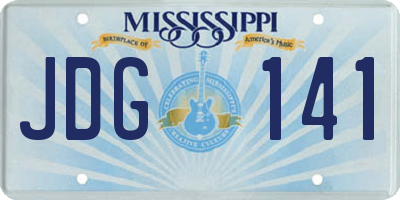 MS license plate JDG141