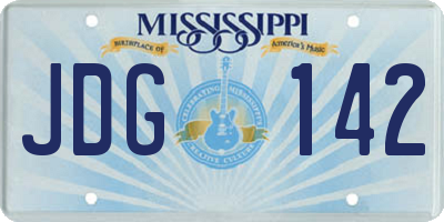 MS license plate JDG142