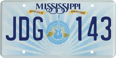 MS license plate JDG143