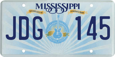 MS license plate JDG145