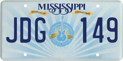 MS license plate JDG149
