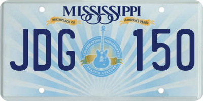 MS license plate JDG150