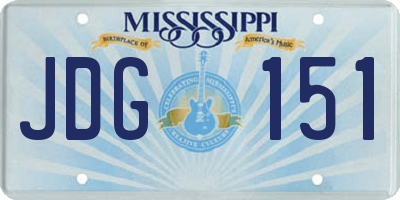 MS license plate JDG151