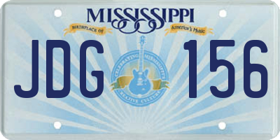 MS license plate JDG156