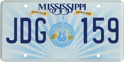 MS license plate JDG159