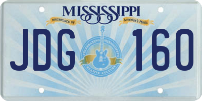 MS license plate JDG160