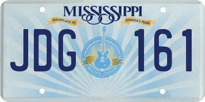 MS license plate JDG161