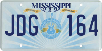 MS license plate JDG164