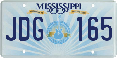 MS license plate JDG165
