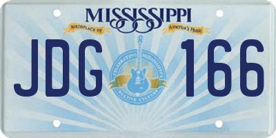 MS license plate JDG166