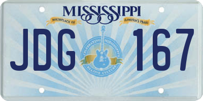 MS license plate JDG167