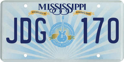 MS license plate JDG170