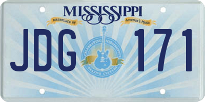 MS license plate JDG171