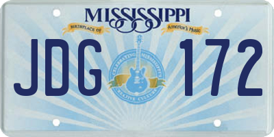 MS license plate JDG172