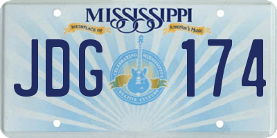MS license plate JDG174