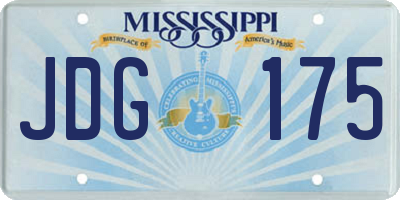 MS license plate JDG175