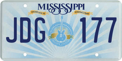 MS license plate JDG177