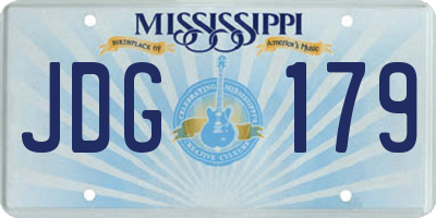 MS license plate JDG179