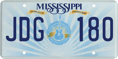 MS license plate JDG180