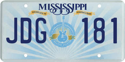 MS license plate JDG181