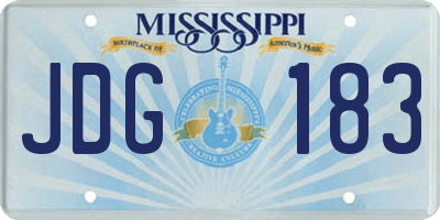 MS license plate JDG183