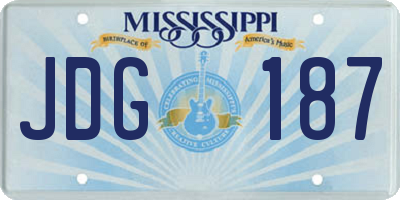 MS license plate JDG187