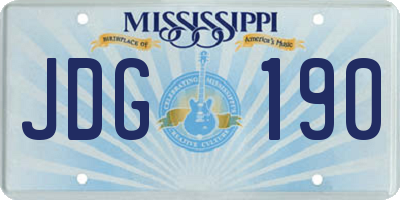 MS license plate JDG190