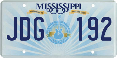 MS license plate JDG192