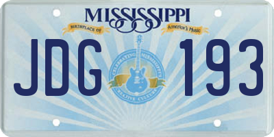 MS license plate JDG193