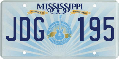MS license plate JDG195
