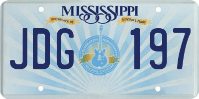 MS license plate JDG197