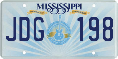MS license plate JDG198