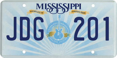MS license plate JDG201
