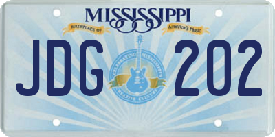MS license plate JDG202