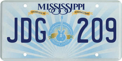 MS license plate JDG209