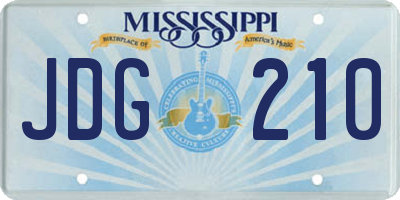 MS license plate JDG210