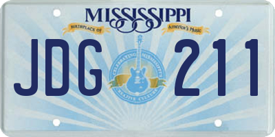 MS license plate JDG211