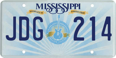 MS license plate JDG214