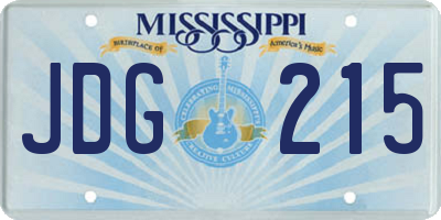 MS license plate JDG215