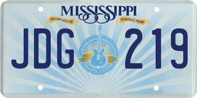 MS license plate JDG219