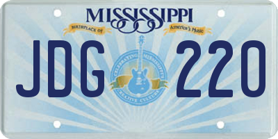 MS license plate JDG220