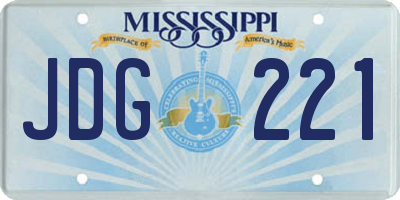 MS license plate JDG221