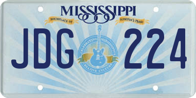 MS license plate JDG224