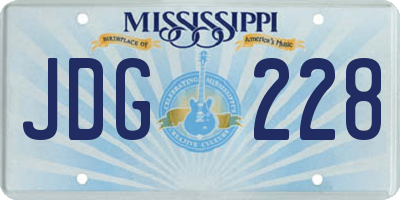 MS license plate JDG228