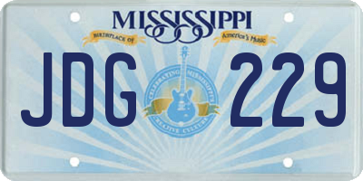 MS license plate JDG229