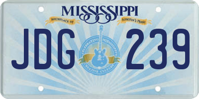 MS license plate JDG239