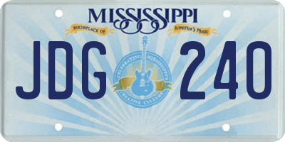 MS license plate JDG240